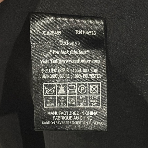 TED BAKER London Black Silk Dress Size 2 - Picture 6 of 7